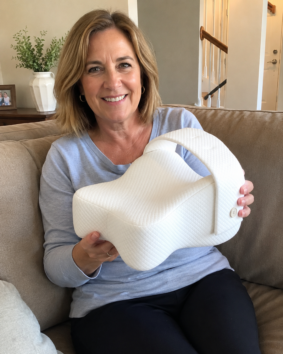 Verified customer with the Aline pillow