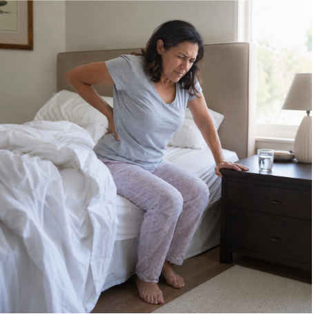 Diagram: estrogen decline and joint inflammation