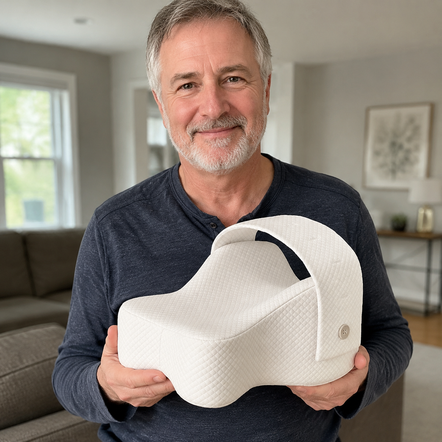 Verified customer with the Aline pillow