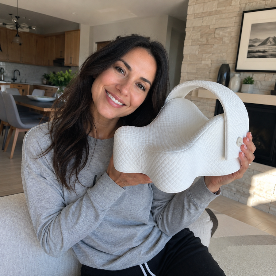 Verified customer with the Aline knee pillow